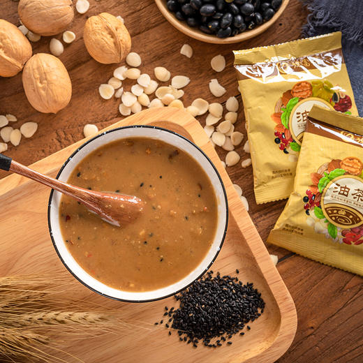 【经典牛骨髓】德富祥清真美食早餐代餐粉陕西老字号400g牛骨髓油茶×2袋(咸口） 商品图1