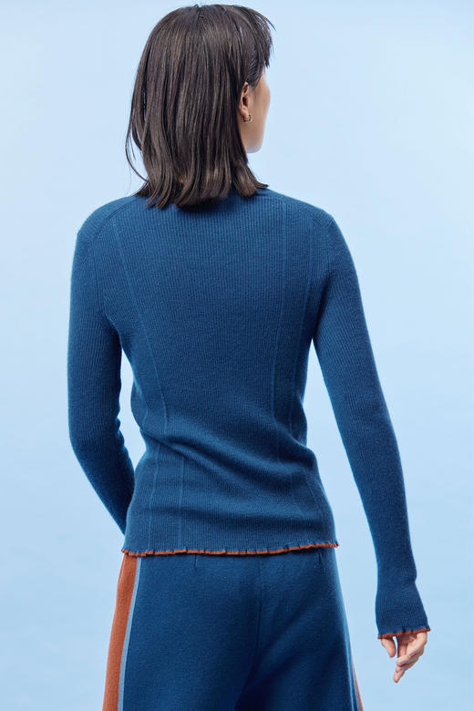 精纺羊绒V领修身女开衫 SJF93W210N 商品图8