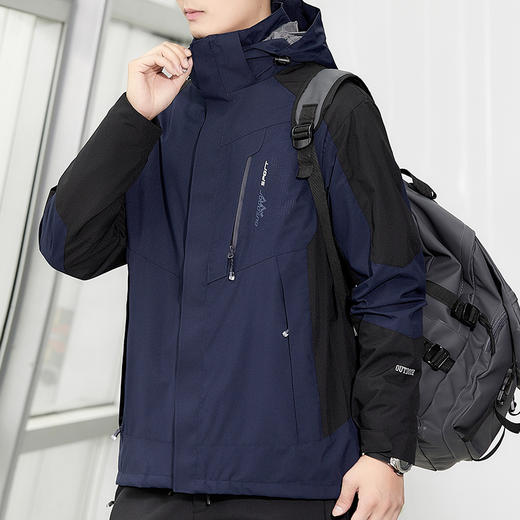 【一口价】【可拆卸内胆】【新款DNY】大依优型双层三合一加肥加大码冲锋衣外套情侣款防风防水潮流上衣胖子外穿登山 商品图0