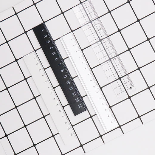无印良品黑白网格直尺15CM 商品图1