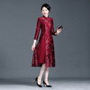 上海旗袍厂NBL-NZ240 酒红 冬天的旗袍内衬加厚酒红连衣裙嫁礼服大码喜婆婆婚宴秋装 商品缩略图1