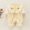 婴儿连体衣春秋女宝宝花边大领子哈衣爬服百天宴幼儿碎花外出服洋 商品缩略图1
