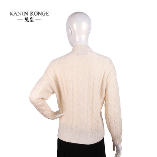 兔皇羊绒直出半高领绣花女套衫TTC215502 商品图1