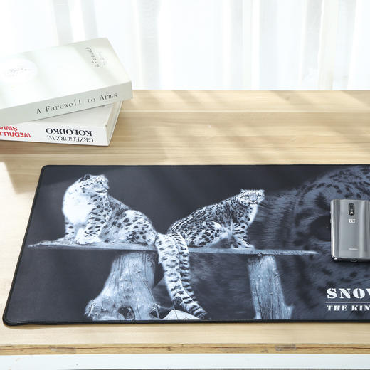雪豹写真大号天然橡胶办公学习游戏桌垫防水鼠标垫 商品图2