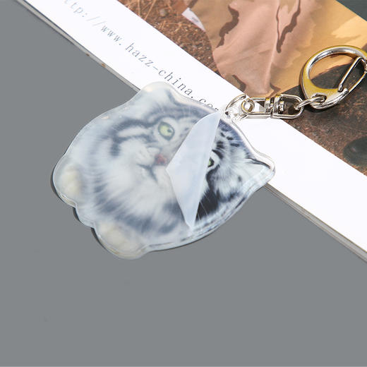 兔狲手绘写实亚克力包包钥匙链挂饰 商品图4