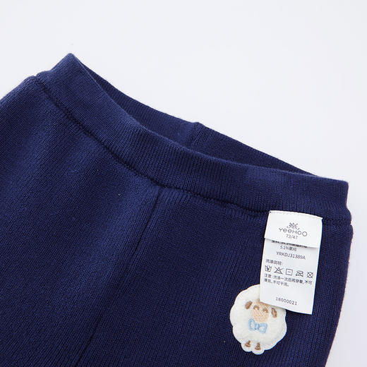 英氏-童衣类（秋）E1英毛打底裤深海滨蓝100CM 商品图1