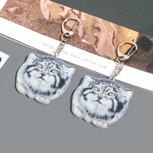 兔狲手绘写实亚克力包包钥匙链挂饰 商品图3