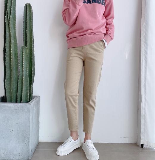 净版纯色松紧腰休闲裤 商品图5