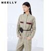 NEELLY纳俪工装风立领连衣裤女宽松百搭工抽绳收腰显瘦连体束脚裤N21081Q01121 商品缩略图2