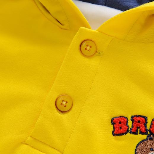 英氏-童衣类（秋）E1连针帽套衣沙砾黄100CM 商品图2
