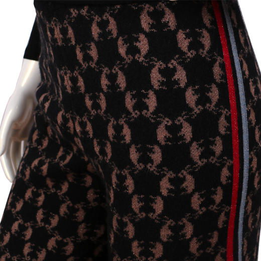 兔皇羊绒提花女九分裤T81670 商品图1