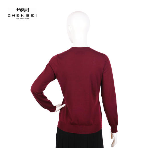 珍贝精纺羊绒一体成型圆领女衫55335 商品图1