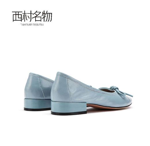 西村名物2021秋新款蝴蝶结单鞋女商城同款通勤粗跟休闲鞋X21CE32861 商品图1