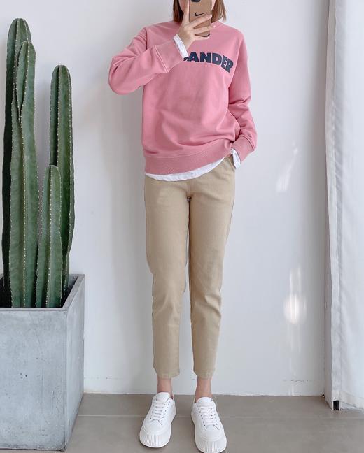 净版纯色松紧腰休闲裤 商品图3