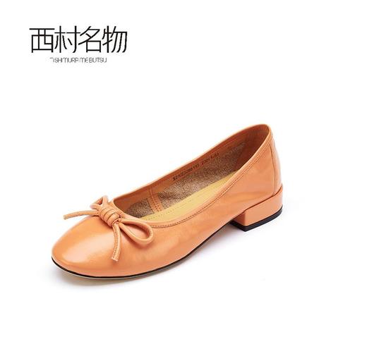西村名物2021秋新款蝴蝶结单鞋女商城同款通勤粗跟休闲鞋X21CE32861 商品图2