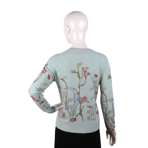 兔皇羊绒圆领印花女开衫TTA212580 商品图1