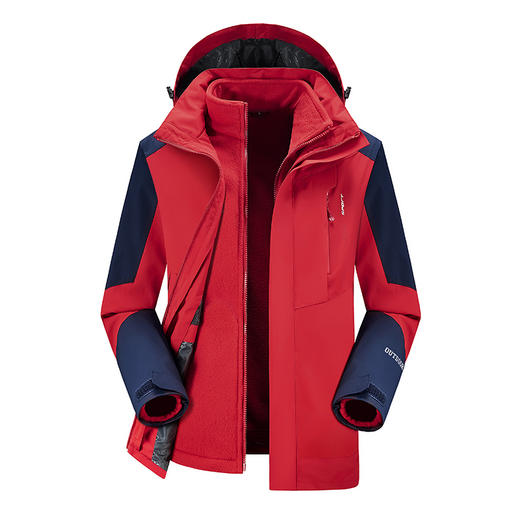 【一口价】【可拆卸内胆】【新款DNY】大依优型双层三合一加肥加大码冲锋衣外套情侣款防风防水潮流上衣胖子外穿登山 商品图6