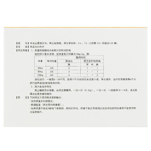 吡福 万健 熊去氧胆酸片 0.25g*24片/盒胆囊结石胆固醇结石胶囊原发性胆汁性肝硬化x射线能穿透的胆囊胆胆汁反流性胃炎 商品图4