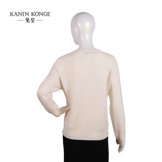 兔皇羊绒V领组织女套衫TTA217212 商品图1