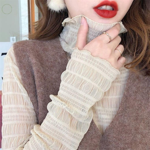 【温柔甜美】记柚温柔蕾丝打底衫 商品图2