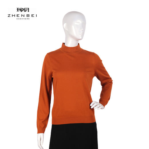 珍贝精纺羊绒半高领女衫54807 商品图0