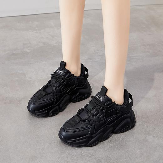 ZHR2022年新款厚底老爹鞋女ins潮松糕鞋百搭透气软底休闲鞋 商品图2
