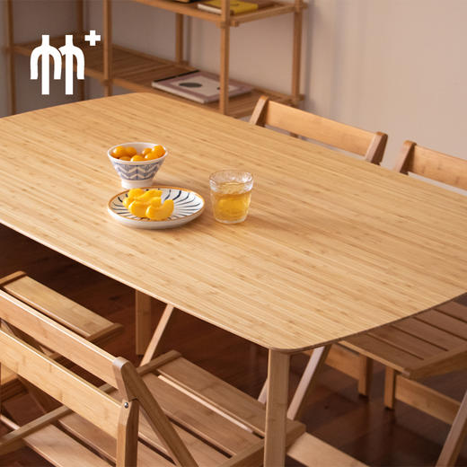 竹加楠竹现代简约长方形餐桌椅组合小户型家用北欧饭桌餐桌子椅子 商品图2
