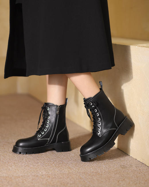 西村名物2021秋冬季新款休闲百搭短靴X21DS43781 商品图3