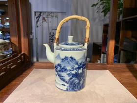 柴窑山水竹节提梁壶