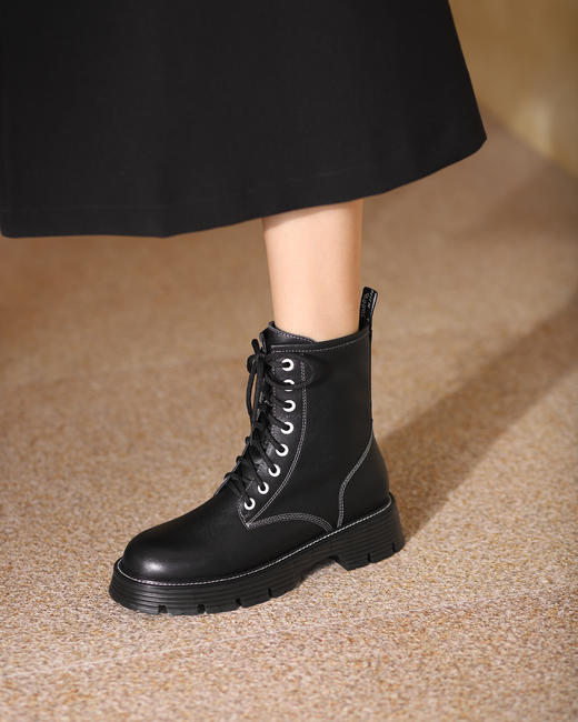 西村名物2021秋冬季新款休闲百搭短靴X21DS43781 商品图4