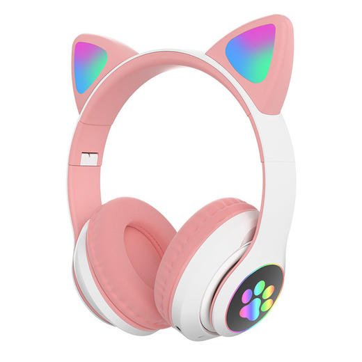 【耳机】爆款猫爪头戴式发光彩灯猫耳朵无线蓝牙耳机电脑游戏直播耳麦 商品图4