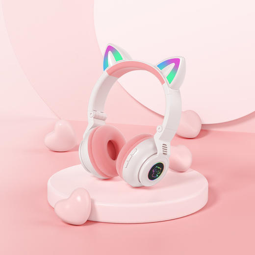 【耳机】新款STN26猫耳发光蓝牙耳机 无线运动游戏蓝牙耳机头戴式5.0 商品图5