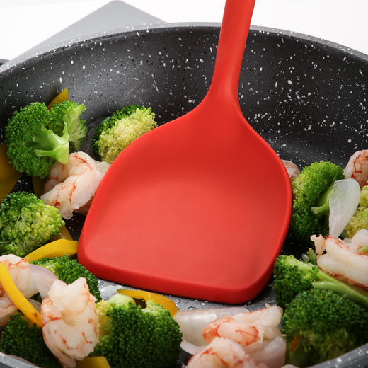  炊大皇 硅胶铲 加长不粘锅炒锅煎锅平底锅专用锅铲红色 商品图1