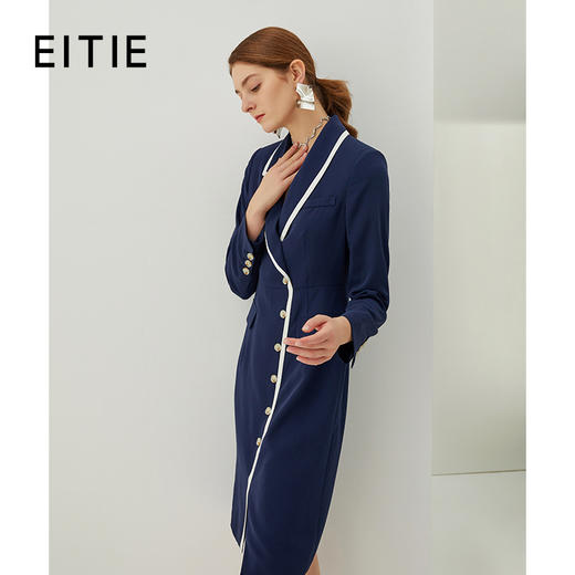 EITIE爱特爱新款优雅舒适显瘦开叉连衣裙C2107844 商品图2