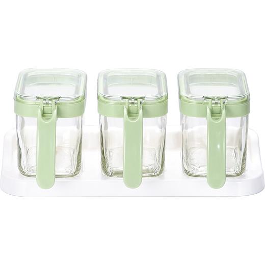 炊大皇 调料罐三组方形玻璃调料瓶350ml TWP350-3 商品图0