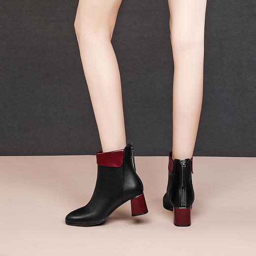时尚撞色，粗跟短靴TFJC-W-32 商品图5