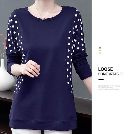 JXG-中年妈妈装秋装长袖女新款胖mm加大码女装200斤遮肚子上衣打底衫 商品图6