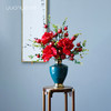 红色石榴花中式餐桌花装饰假花客厅玄关高端仿真花花艺套装摆设件 商品缩略图0