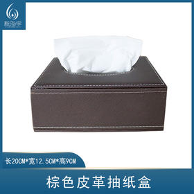 棕色皮革抽纸盒