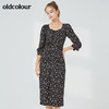 oldcolour秋季淑女气质七分袖碎花连衣裙BN31103023 商品缩略图3