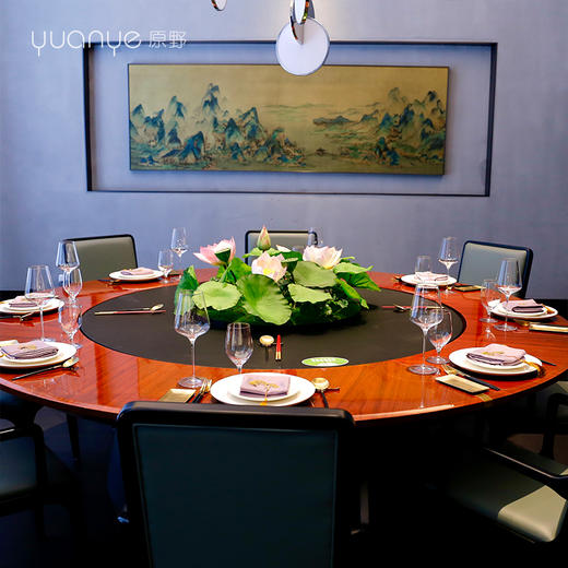 酒店圆桌中间高档摆花新中式荷花餐桌花包厢仿真花艺摆件高端假花 商品图0