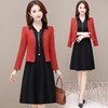 YWE-21831秋新款气质中长款空气层外套裙子两件套 商品缩略图3