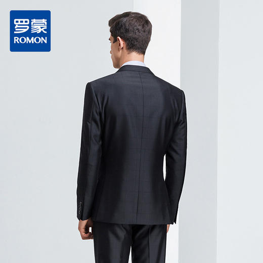【上衣+裤子】罗蒙西服套装男秋装时尚修身格纹商务通勤婚庆西装 商品图6