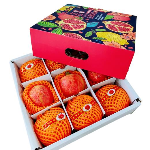 【突尼斯软籽石榴】9颗礼盒装 单果约400-500g颗 每一粒石榴都非常饱满，色泽均衡，粉嫩透亮的石榴粒像一颗颗红宝石 商品图0