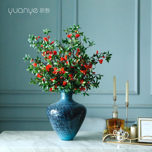 高端仿真花红色石榴假花干花中式餐桌花装饰花客厅花艺套装摆设件 商品图4