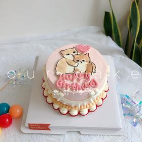 多款式~宠物猫狗柴犬泰迪萨摩耶手绘蛋糕-低糖处理无添加