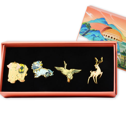 牛首山文创金属瑞兽徽章套装南京纪念礼品送朋友国潮礼品 商品图4