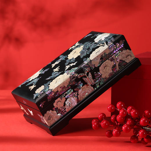 【浙礼文创】螺钿花开富贵首饰收纳盒 商品图1