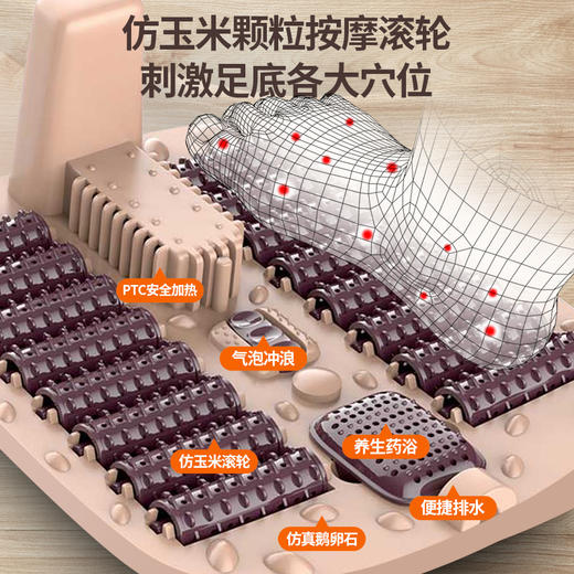 Lesen自动加热足浴盆家用洗脚盆恒温泡脚桶按摩足浴-W仓 商品图3