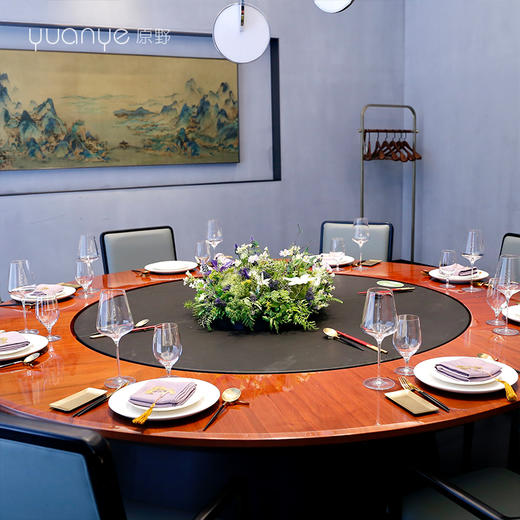 酒店圆桌中间高档摆花新中式荷花餐桌花包厢仿真花艺摆件高端假花 商品图3